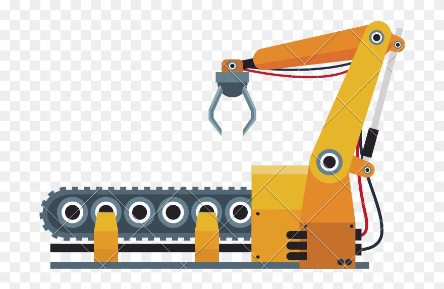 Robotic Production Line Manufacturing - Production Line Illustration Png Clipart