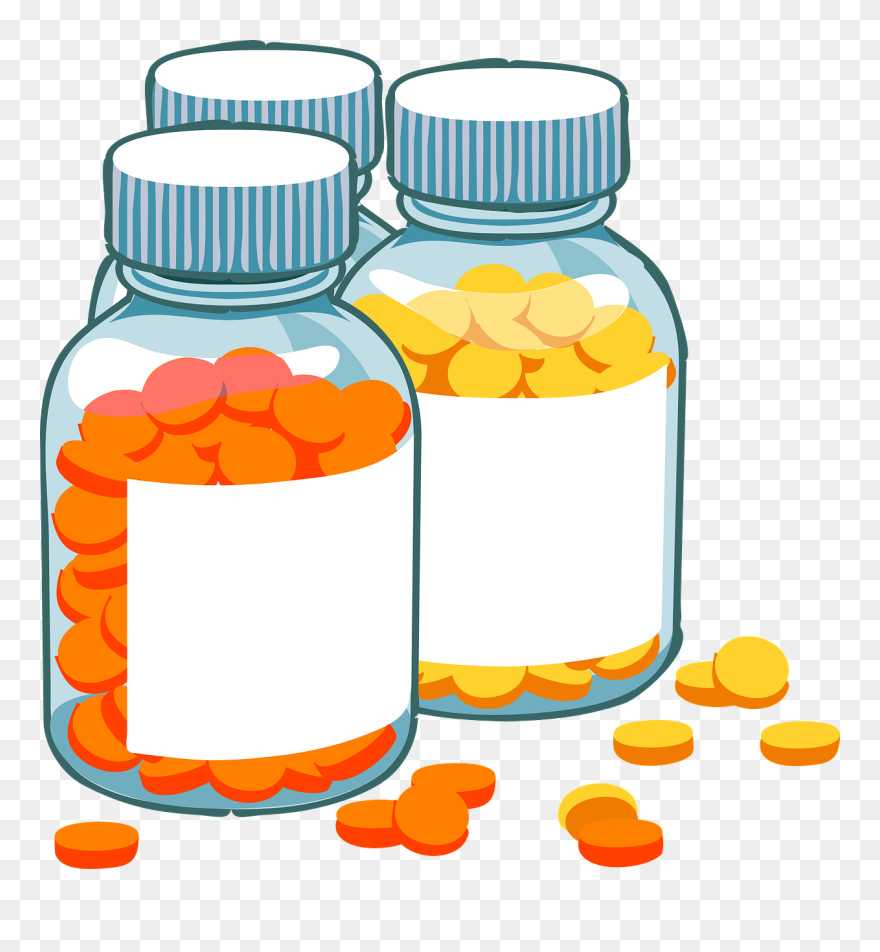 Pharmaceutical Drug Bottle Tablet Medical Prescription - Vitamins Clipart - Png Download
