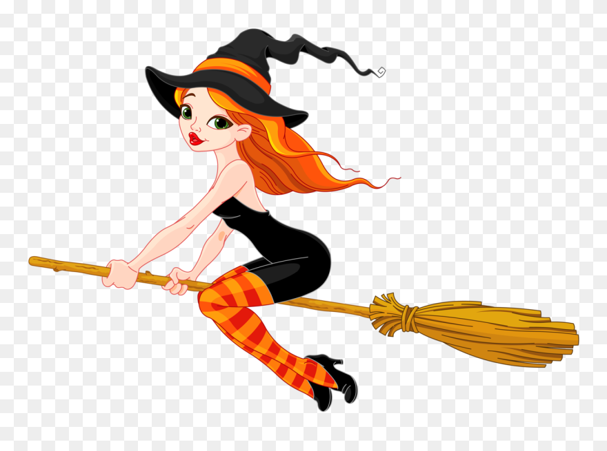 Eek Halloween Clipart Jpg Royalty Free 15 - Cartoon Witches On Brooms - Png Download