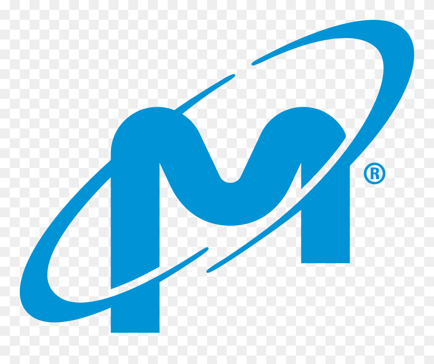 Micron Blue M Encircled With Slanted Blue Line - Micron Technology Logo Clipart