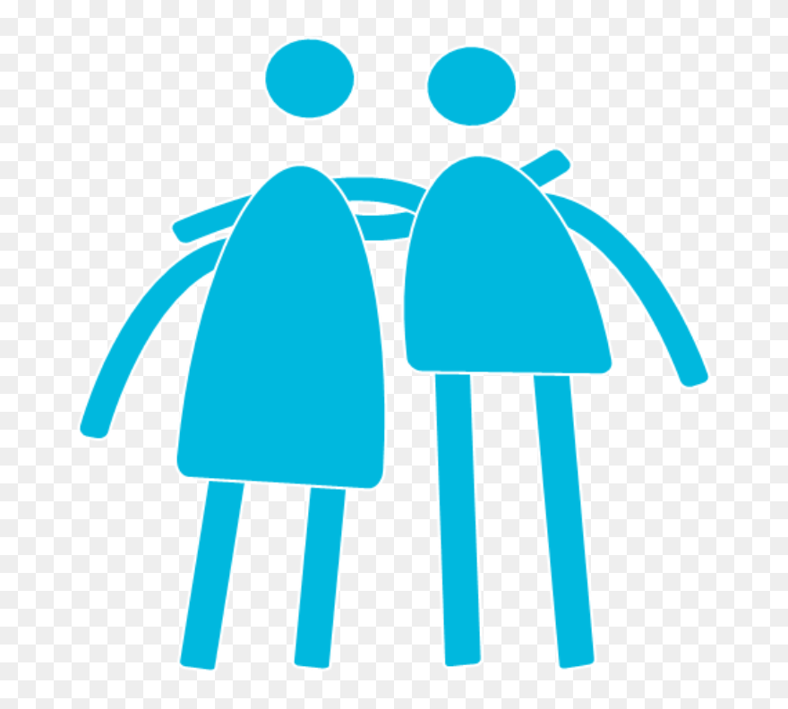 Two Characters With Arms Around Each Other - Carers Clipart - Png Download