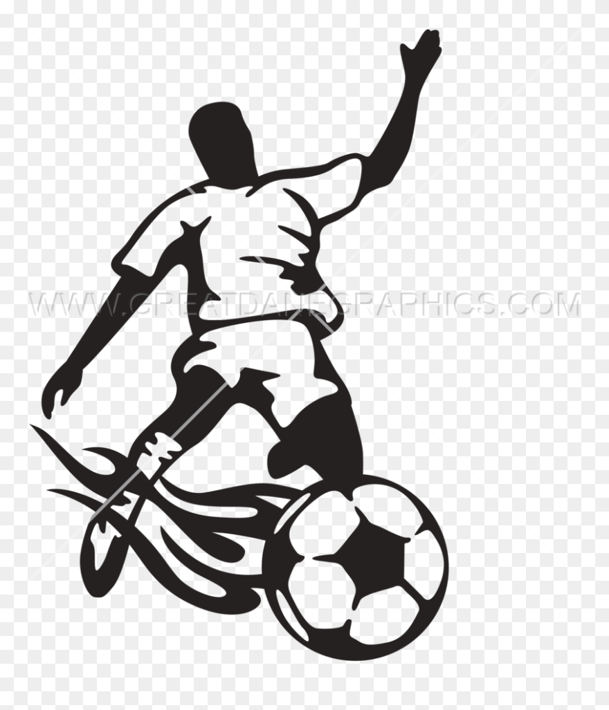 Kicking Football Clipart Png Black And White Download Transparent Png