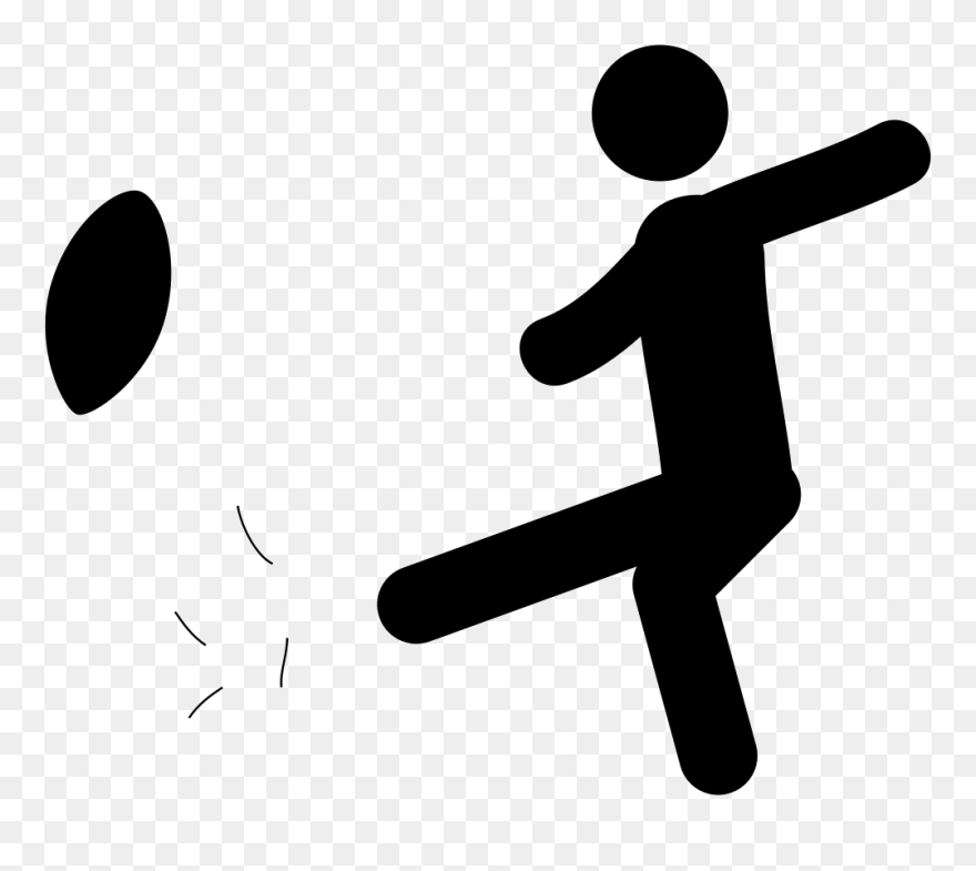 Kickball Clipart Svg - Person Kicking A Rugby Ball - Png Download