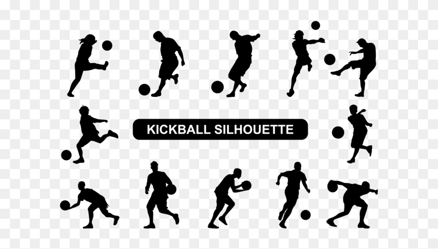 Player Clipart Kickball - Kickball Silhouette - Png Download
