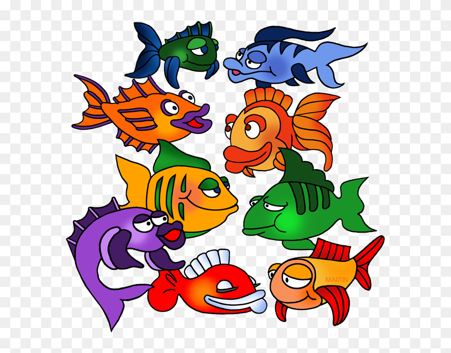 School Closing Clipart Svg Library Download Animals - School Of Fish Cartoon - Png Download