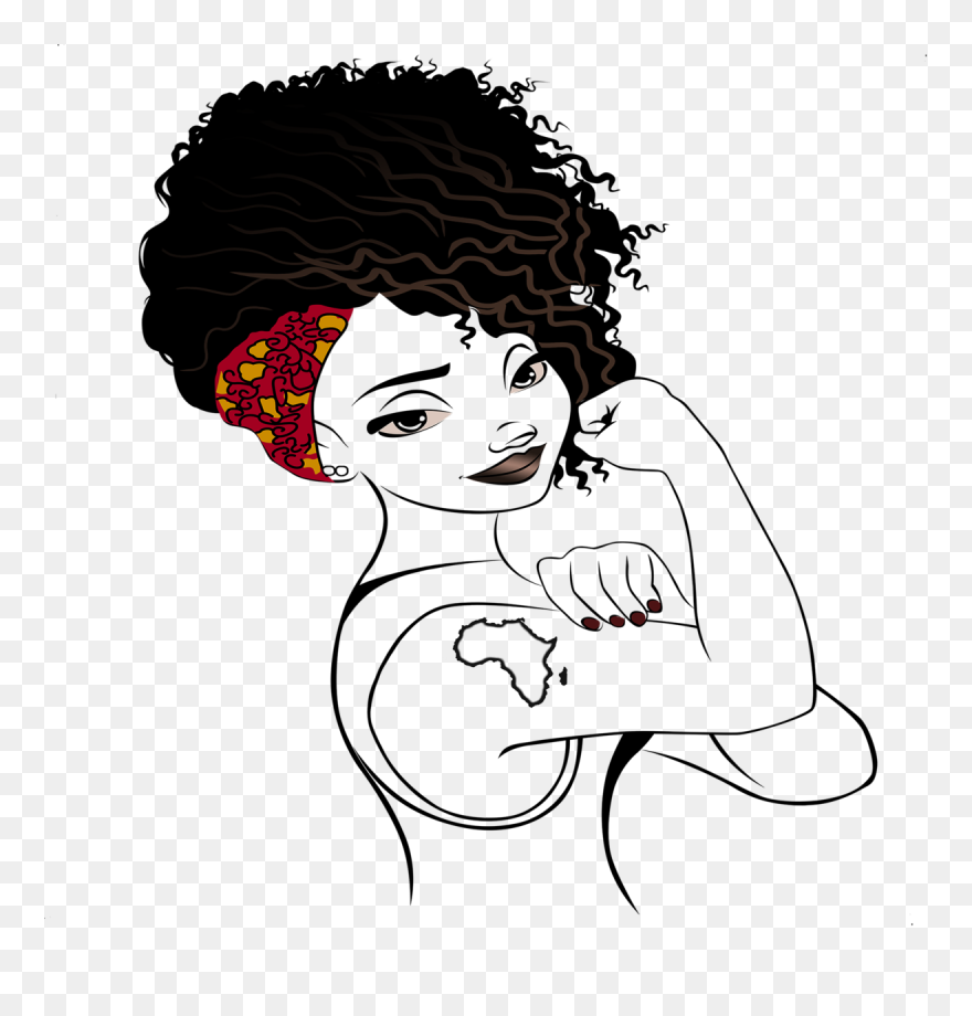 Transparent Woman Face Silhouette Png - Strong Black Girl Silhouette Clipart