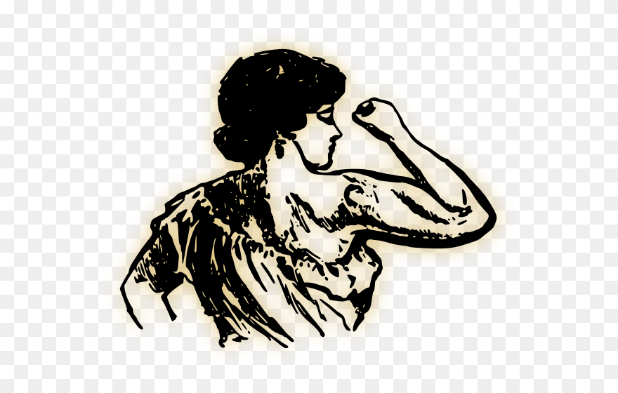 Strong Woman Vector Drawing - High Self Esteem Drawing Clipart