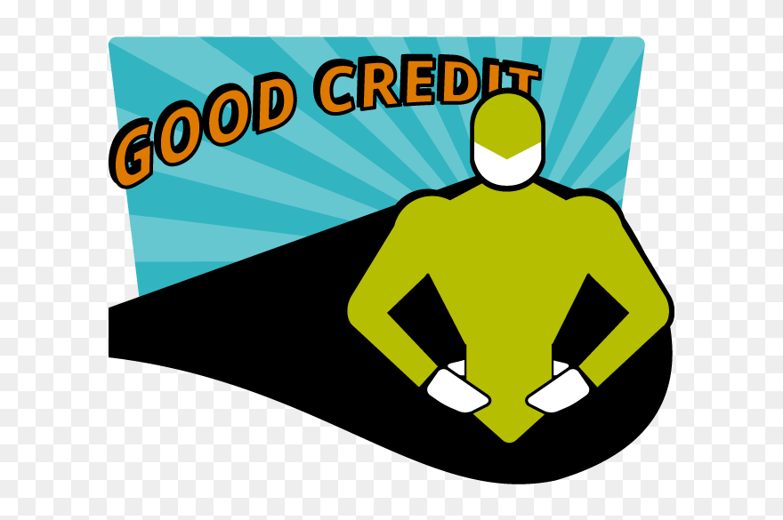 Superhero With The Title Reading Good Credit - Good Credit Man Clipart