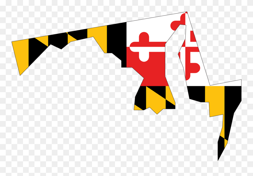 Maryland State With Flag Clipart