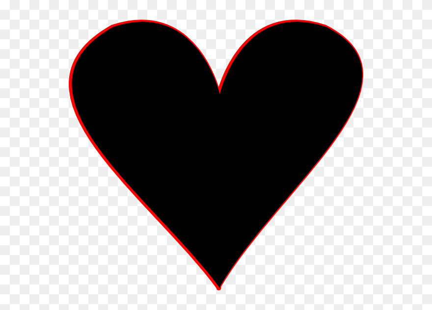 Black Hearts Wikiclipart - Black Heart Red Outline - Png Download