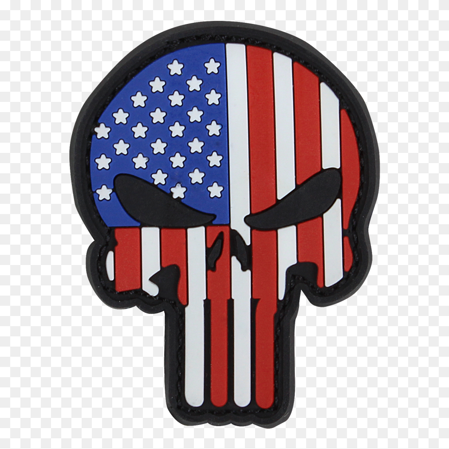 Pvc Punisher Patches - Flag Punisher Patch Clipart