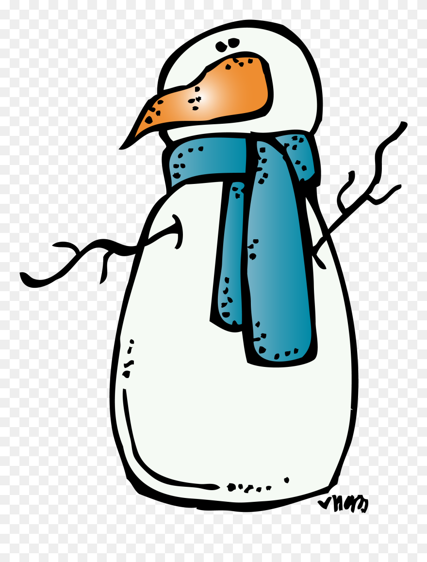 Mark Twain Elementary School - Sneezy The Snowman Coloring Clipart