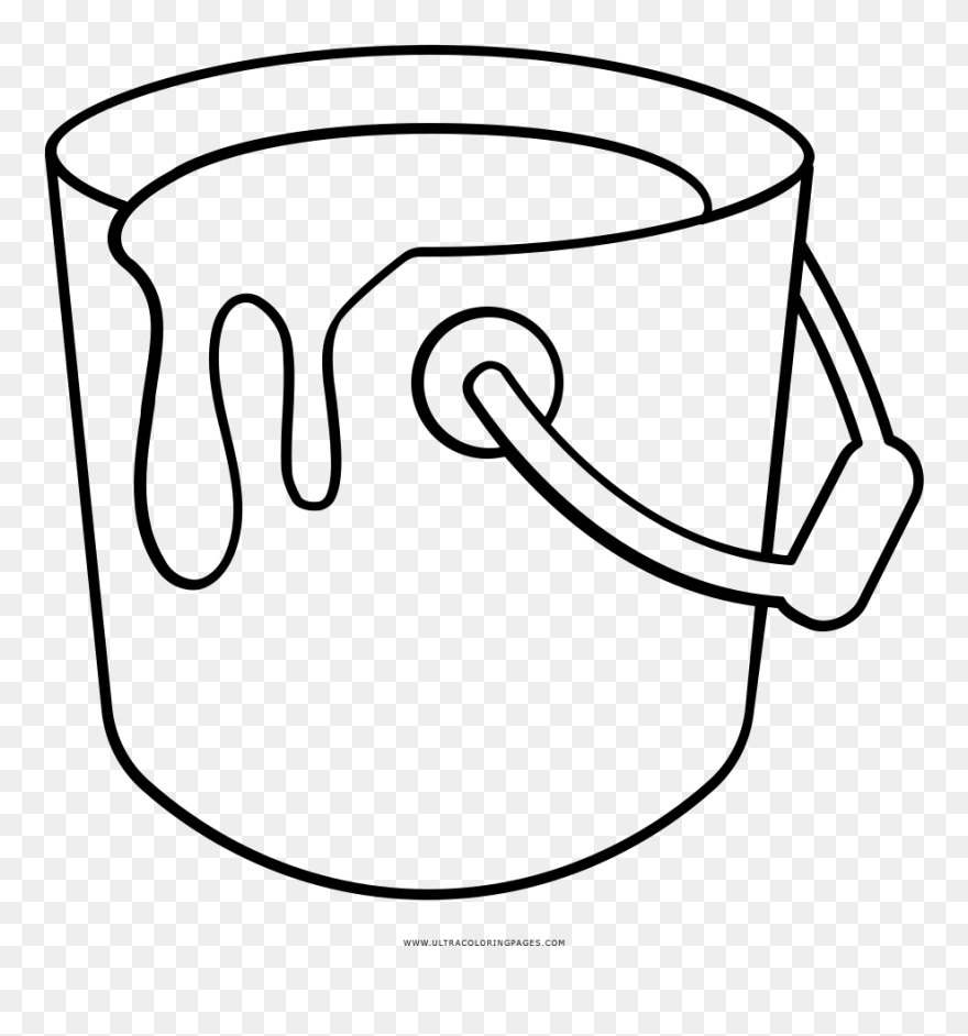 Paint Bucket Coloring Page Clipart