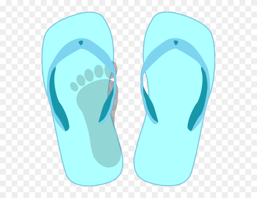 Thong Light Blue With Footprint Png Images - Clip Art Transparent Png