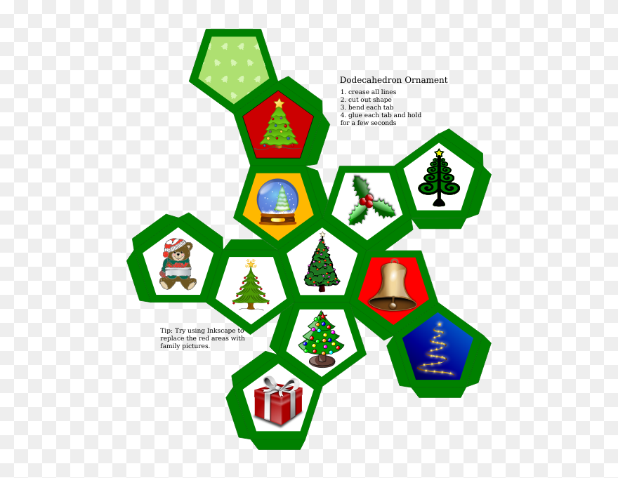 Christmas Ball - Christmas Ornament Dodecahedron Printable Clipart