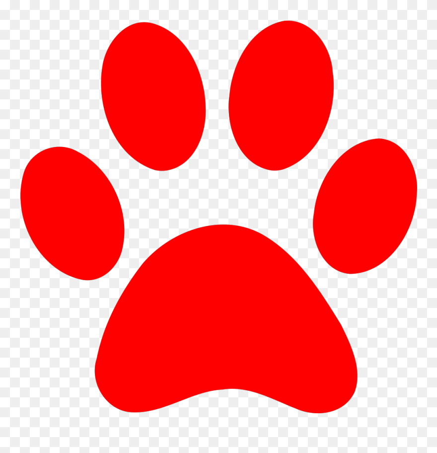 Paw Print Images - Dog Paw Print Red Clipart