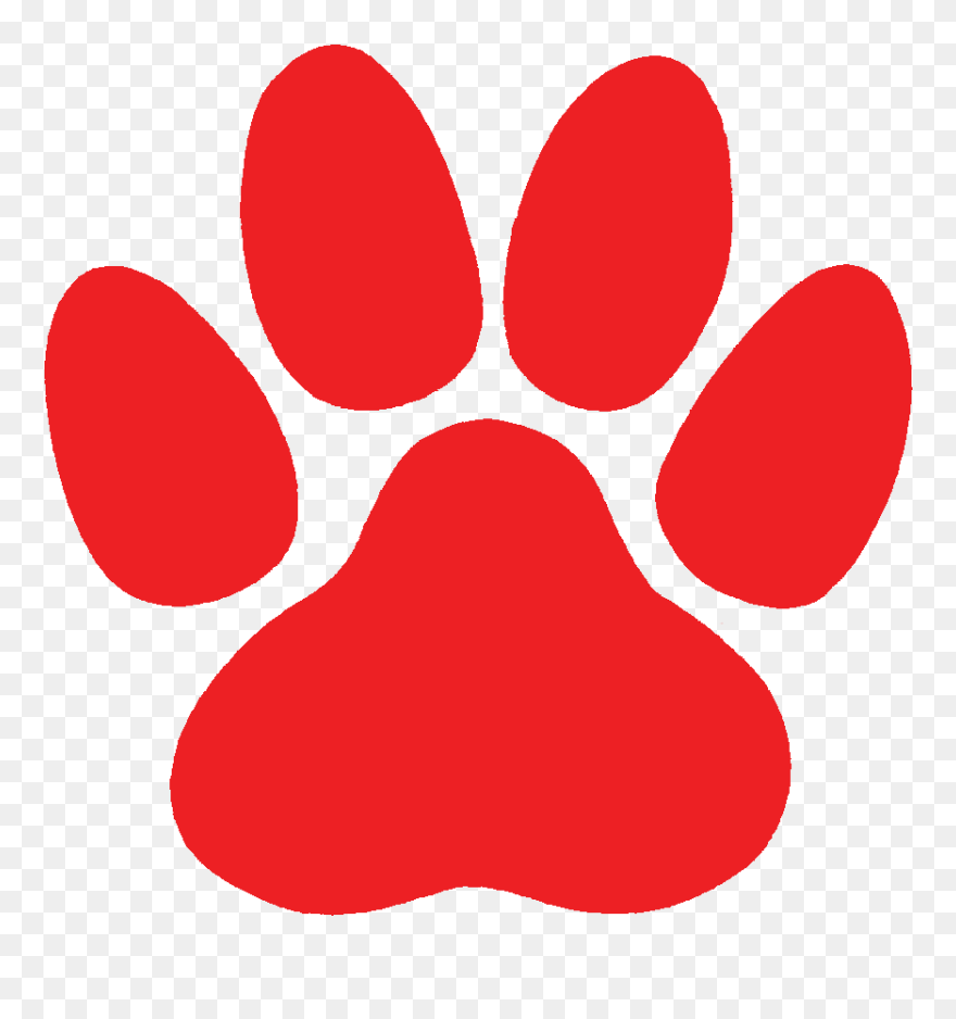 Red Paw With Transparent Background - Beechwood High School Logo Clipart