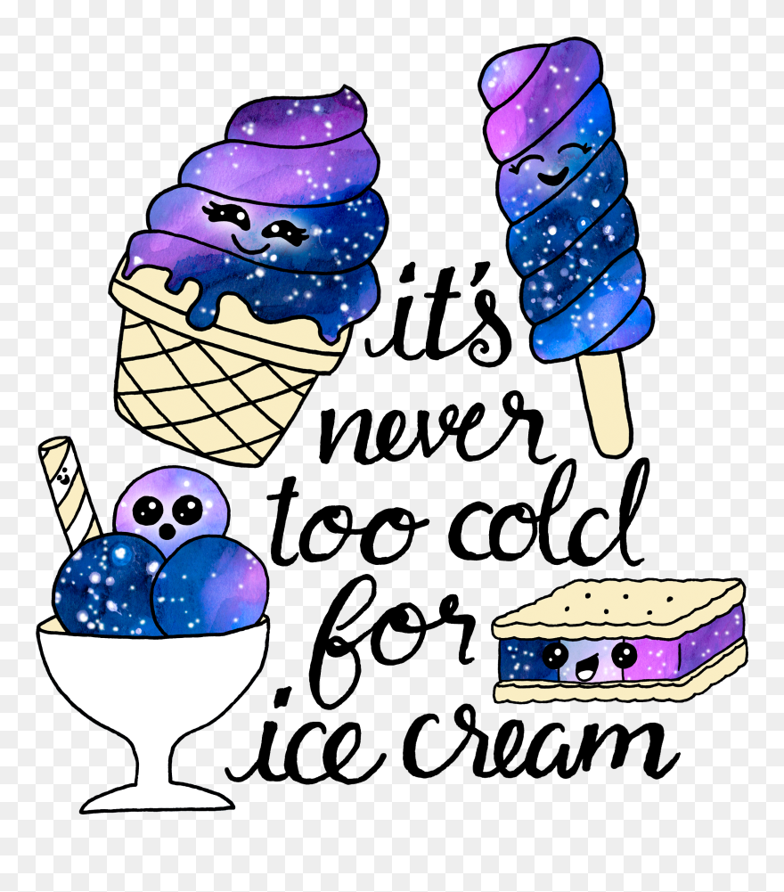 Galaxy Ice Cream Drawing Clipart