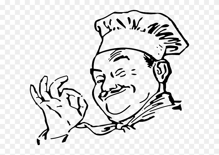 Chef Clip Art Black And White - Png Download