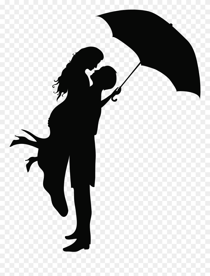 Romantic Couple Silhouettes Png Clip Art Image​ Transparent Png
