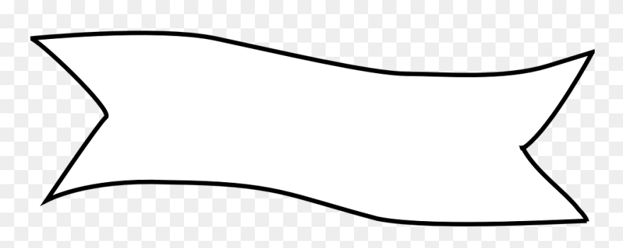 Transparent Banner Png Black And White - White Ribbon Banner Transparent Clipart