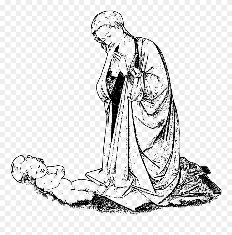 Jesus Drawing Images - Mary And Jesus Line Drwaing Clipart