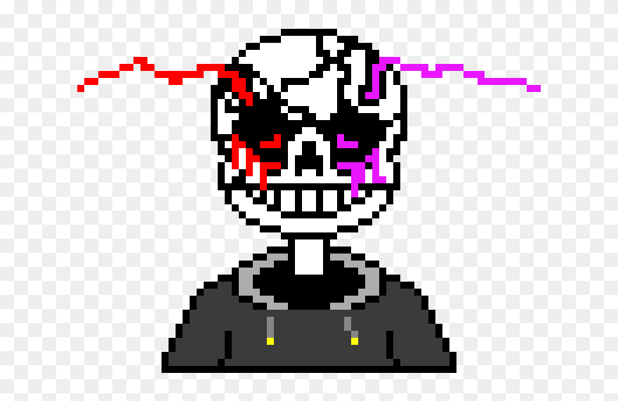 Grid Blue Eye Pixel Art Sans Head Clipart