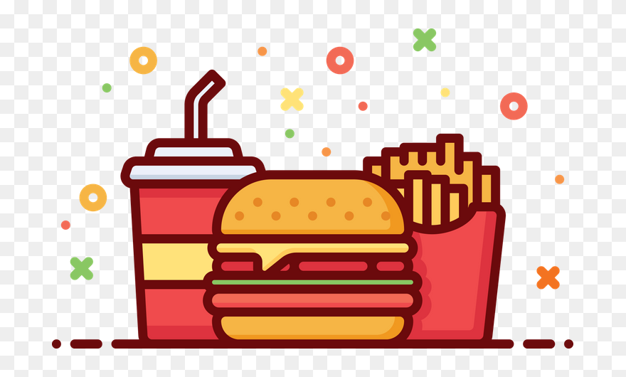 Burger And Fries Icon Clipart