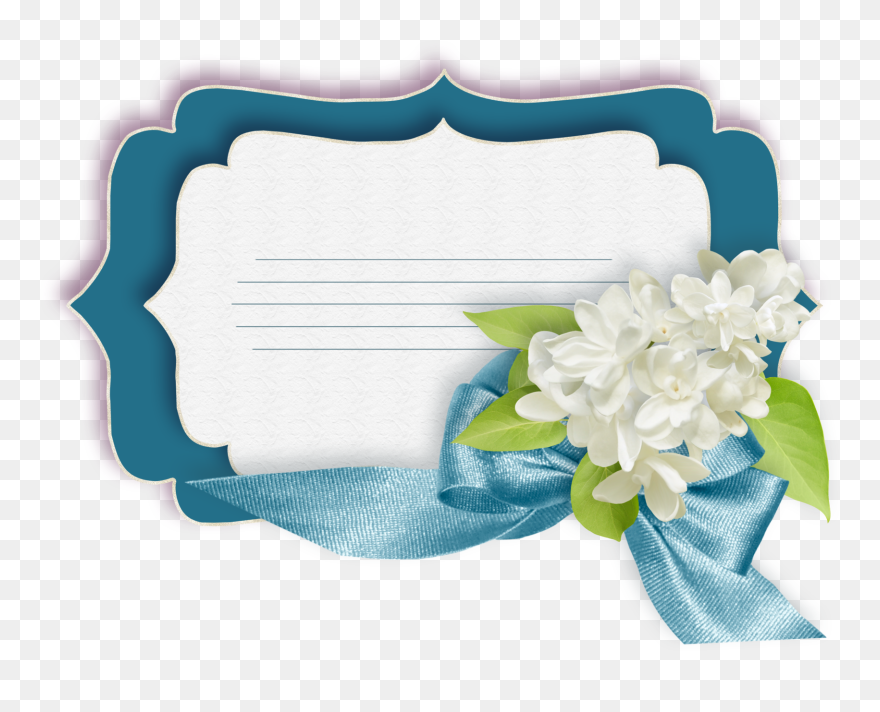 Etiqueta Azul Floral Clipart