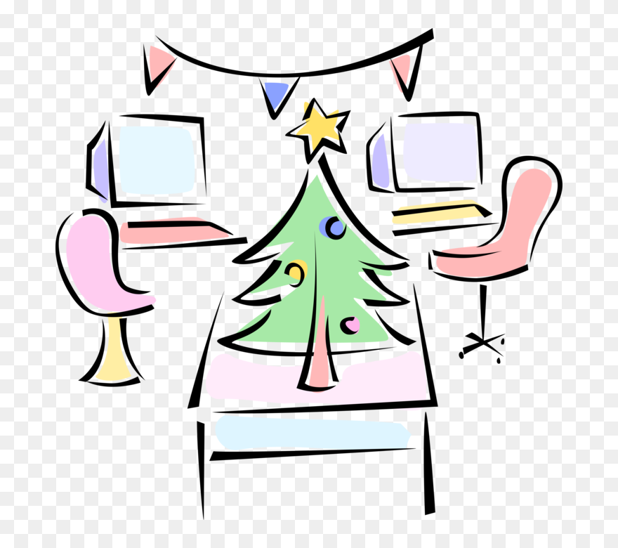 Vector Illustration Of Festive Season Office Party - Clip Art - Png Download