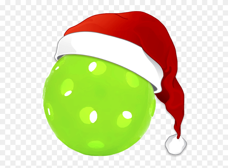 Santa Hat Pickle Ball - Pickle Ball With Santa Hat Clipart