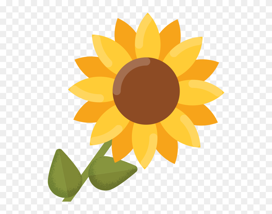 Common Sunflower Clip Art - Transparent Background Cartoon Sunflower Clipart - Png Download