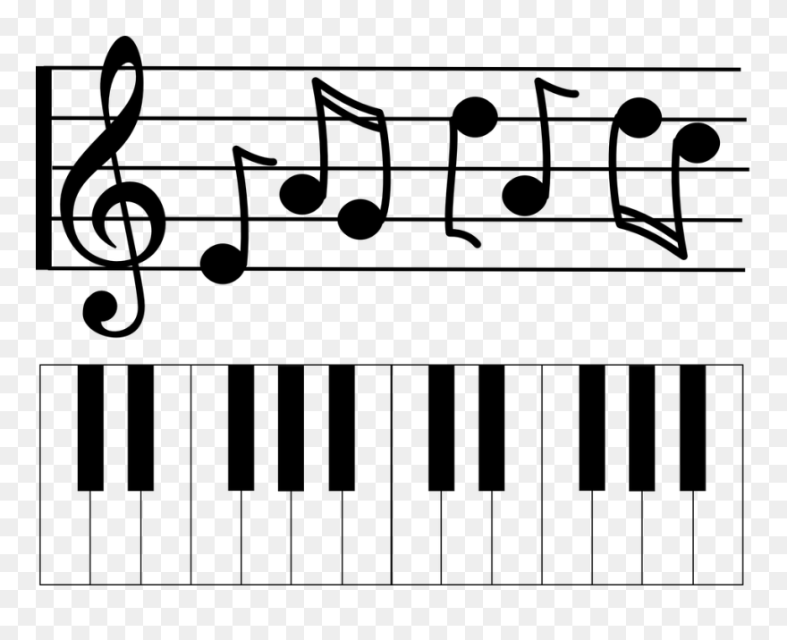 Keyboard, Piano, Notes, Treble, Clef, Music, Instrument - Piano Notes Black And White Clipart