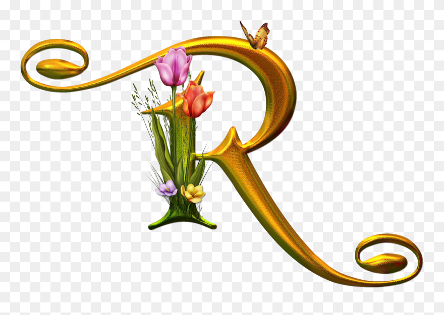 Bello Alfabeto Letras Letras Abecedario Con Flores Clipart