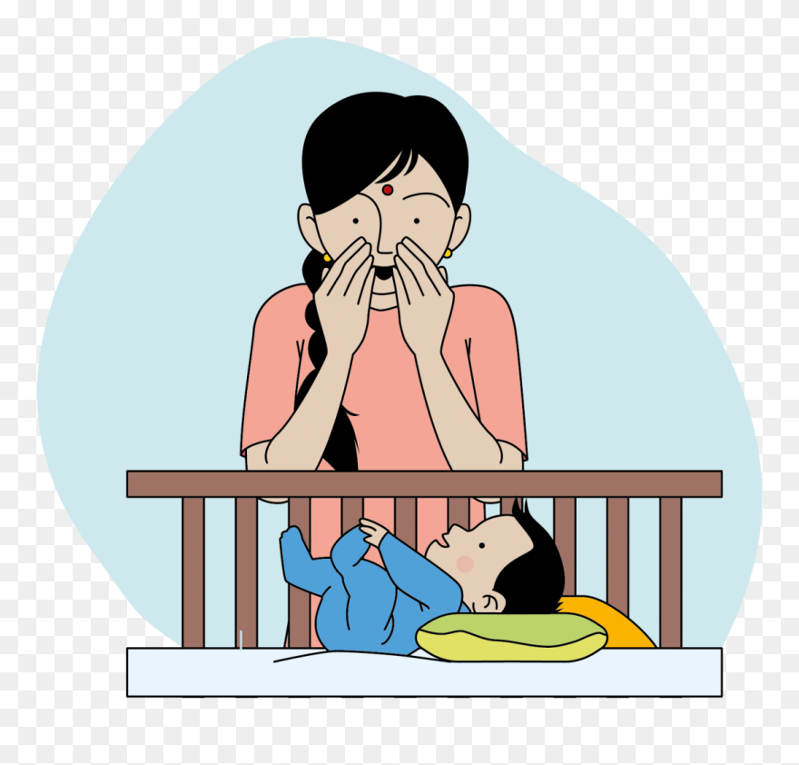 This Image Shows A Mother Playing Peek A Boo With Her - Sitting Clipart