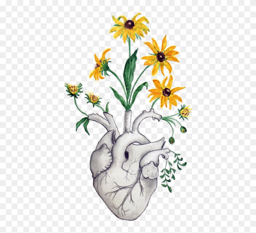 Things To Draw Heart And Flowers Clipart