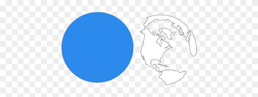 Blue Earth Separate Png Clip Art - Sketch Transparent Png