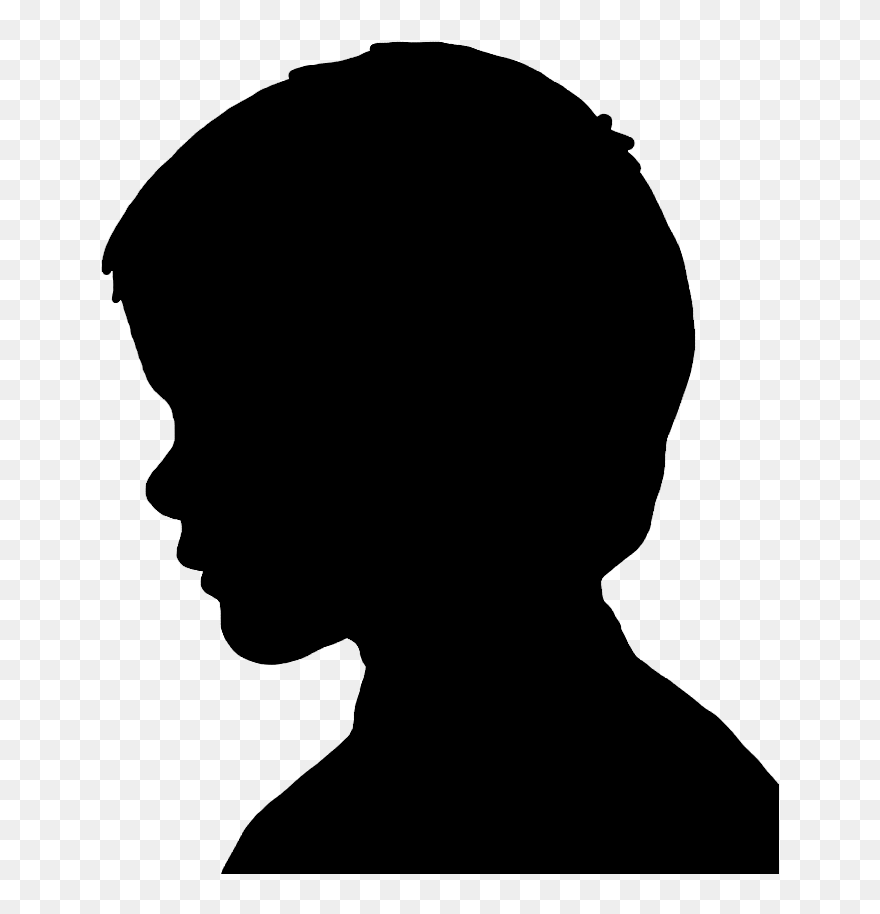 Face Silhouettes Of Men, Women And Children - Man Head Profile Silhouette Clipart