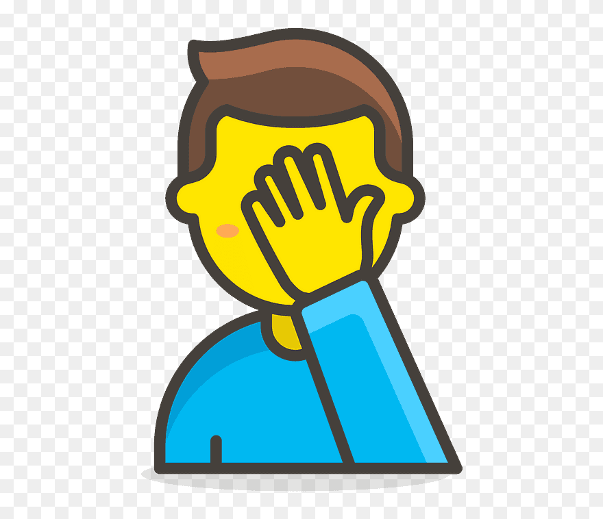 Man Facepalming Emoji Clipart - Male Office Worker Icon - Png Download