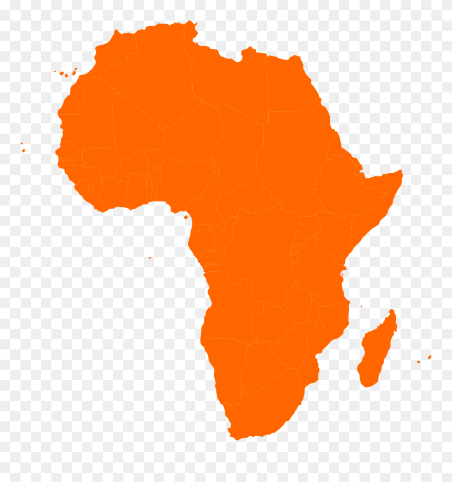 Continental Map Of Africa Vector Clip Art - Africa Clipart - Png Download