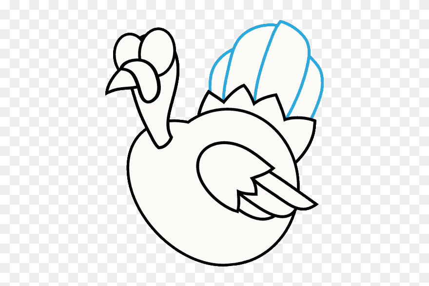 A Clipart And A Turkey In Fum 2 Draw Picture Freeuse - Easy Turkey Drawing - Png Download