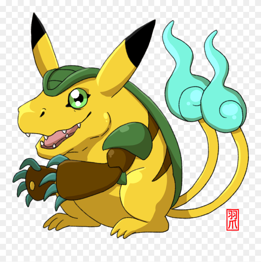 Pikachu And Jibanyan Y Agumon Clipart