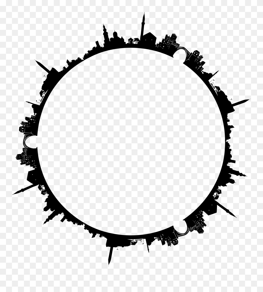 Skylines Valongo Clip Art - City Skyline In A Circle - Png Download