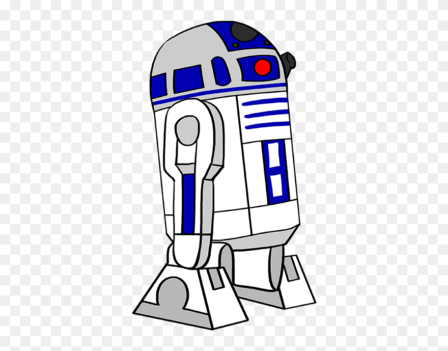 How To Draw R2-d2 From Star Wars - Draw R2d2 Step By Step Clipart
