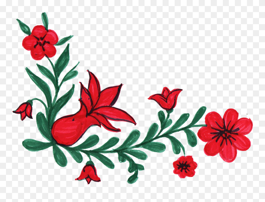 8 Colorful Flower Corner Png - Portable Network Graphics Clipart