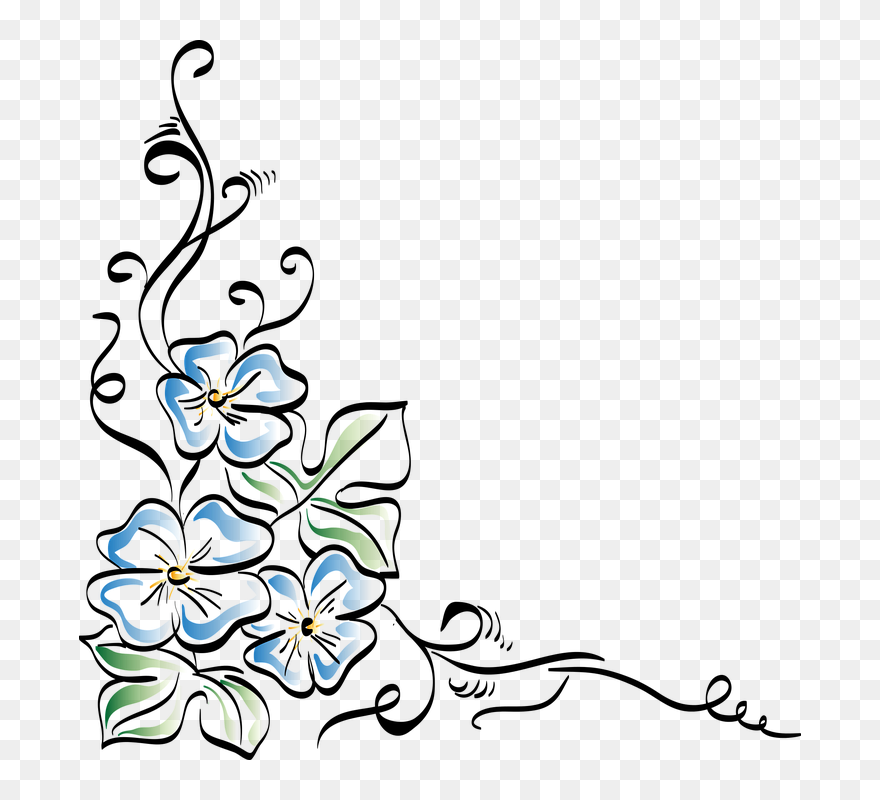 Border Flower Design Drawing Clipart