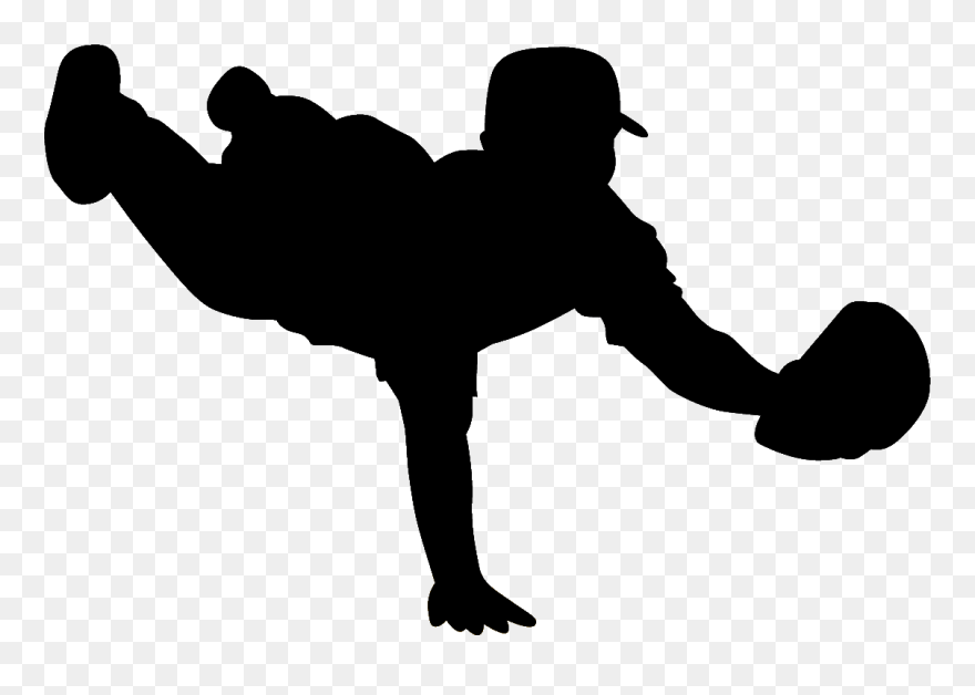 Baseball Player Softball Wall Decal Sport - Silhouette Baseball Clipart - Png Download