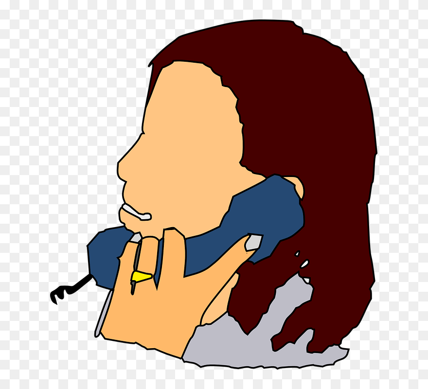 Mom Clipart Read - Cartoon Mom On Phone - Png Download