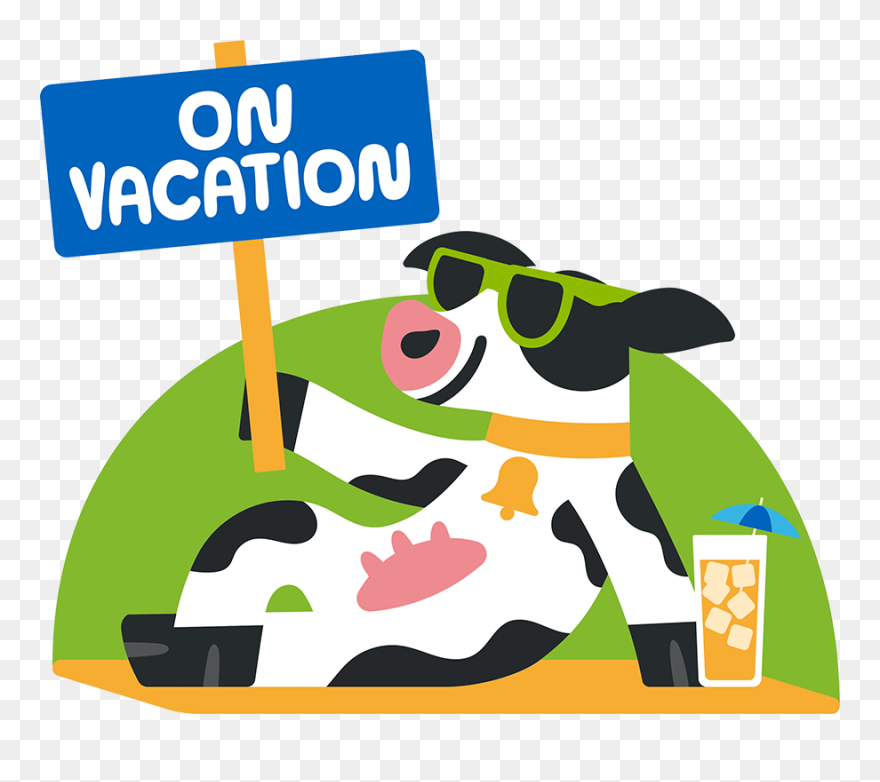 Flora Based - Cow Vacation Cartoon Clipart