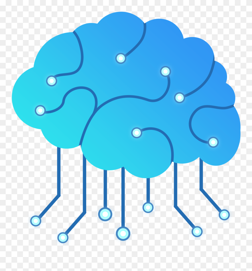 Inteligencia Artificial Icono Azul Clipart